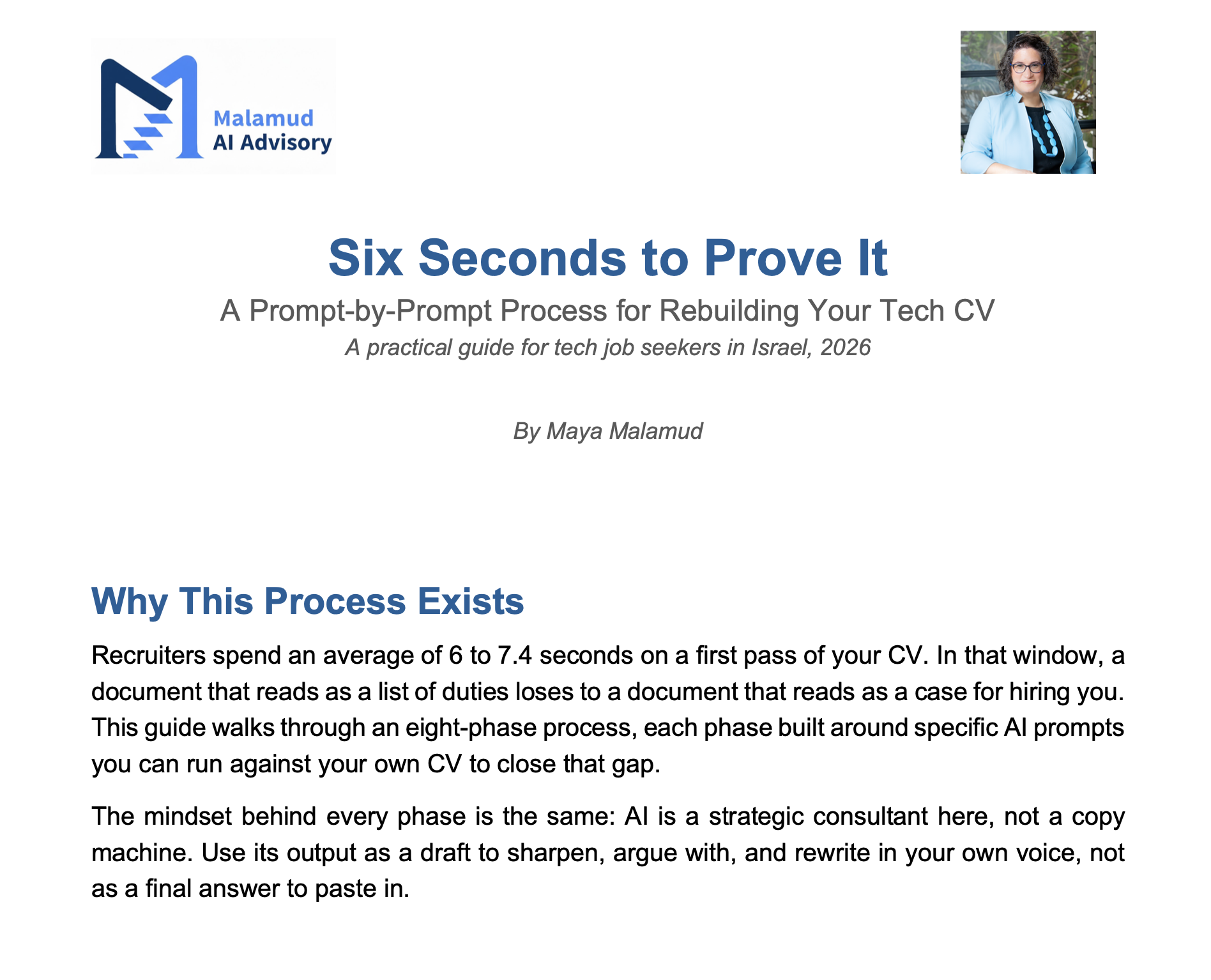הצצה לעמוד מתוך המדריך Six Seconds to Prove It
